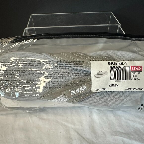 New Flip Flops DREAM PAIRS Women's Arch Support  Comfortable Grey Sandals Size 8 - Picture 17 of 17